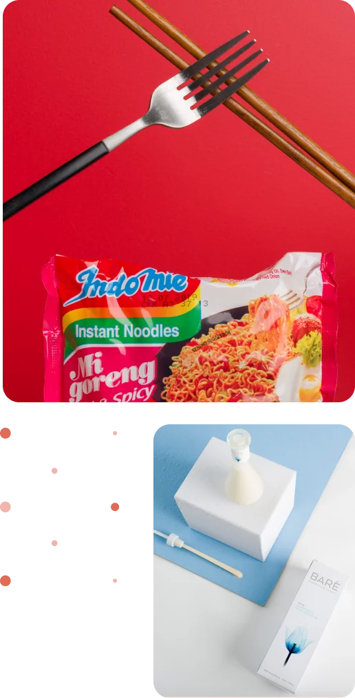 a close up of Indomie instant noodles