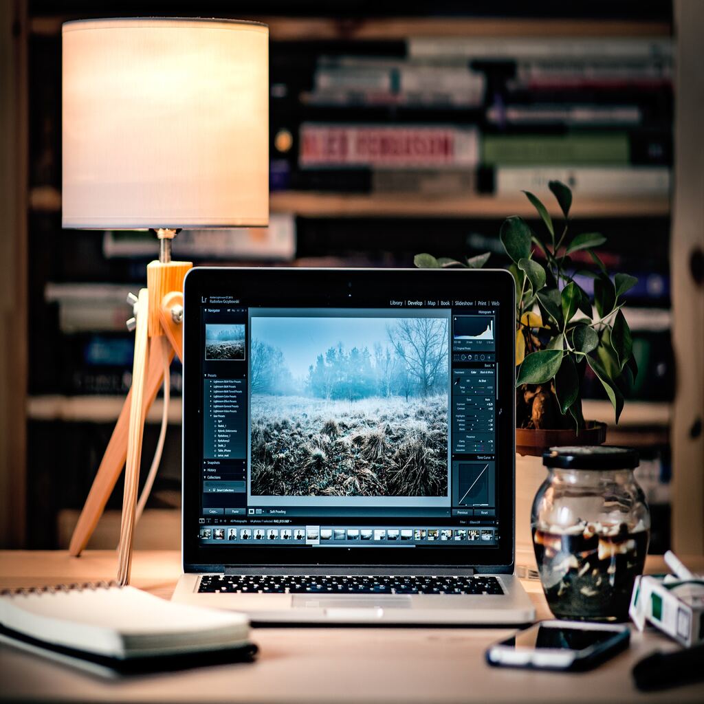 a laptop on a desk